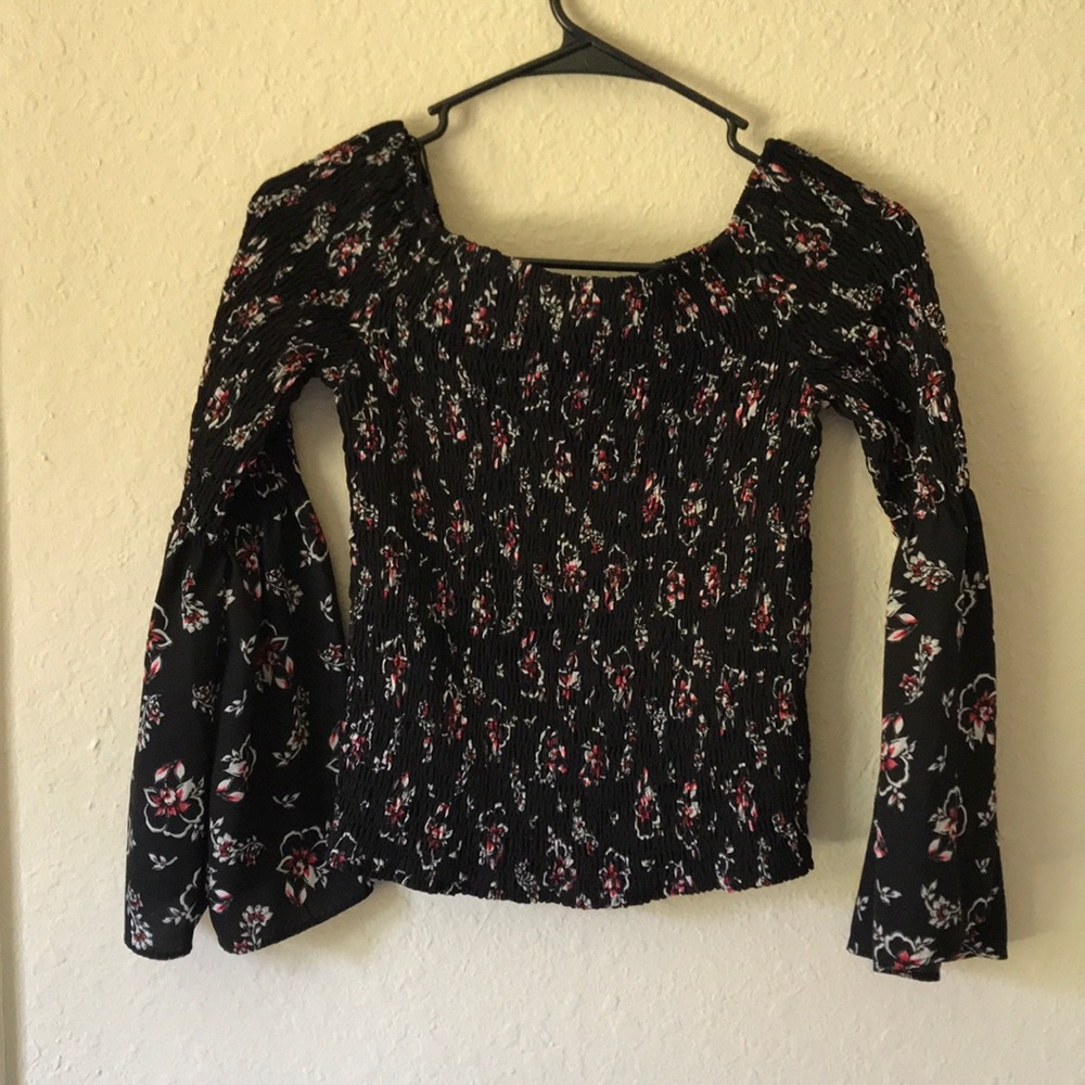 Express shirred off the shoulder top ..